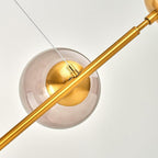 Nordic Linear Ceiling Lights Glass Globe 4/6 Heads Chandelier