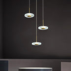 Circular Acrylic Copper LED Gold Glass Mini Pendant Lights Hanging Ceiling Lights