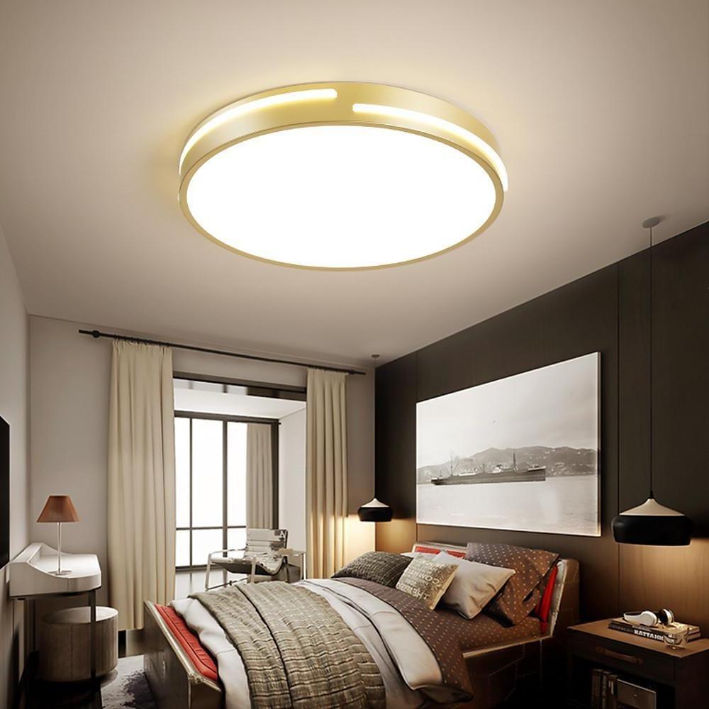 Minimalist Round Dimmable LED Gold Modern Flush Mount Ceiling Light