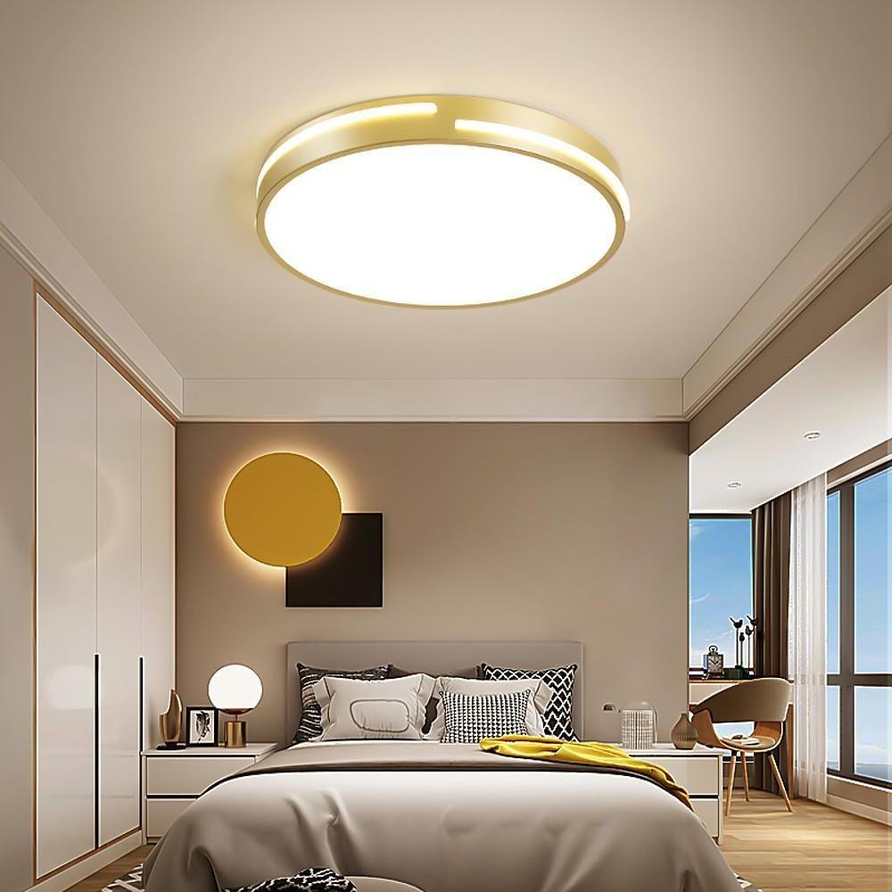 Minimalist Round Dimmable LED Gold Modern Flush Mount Ceiling Light