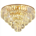 Candelabra Flush Mount Ceiling Light Metal Crystal Unique LED Light