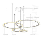 4 Circles Random Sizes Multi Light Pendant Metal Acrylic Ceiling Lights